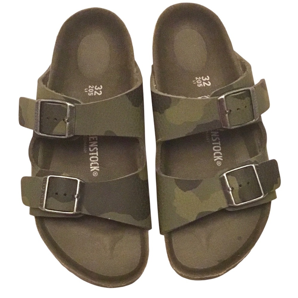 Birkenstock Kids Arizona Camo Green Birko-Flor Double Strap Slip-on Sandal Sz:1 - Picture 4 of 15